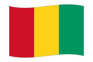 agitant le drapeau du pays guinée. illustration vectorielle. vecteur