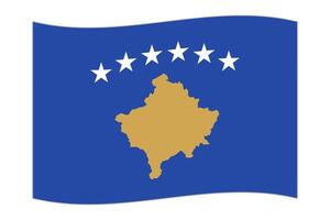 agitant le drapeau du pays kosovo. illustration vectorielle. vecteur