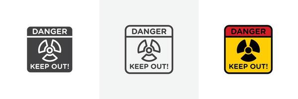 danger haute radiation zone garder en dehors signe vecteur