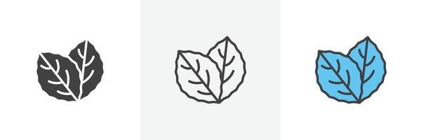 le tabac feuilles icône vecteur