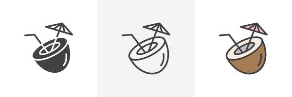 icône de boisson à la noix de coco vecteur