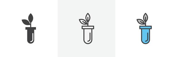 tester tube avec plante icône vecteur