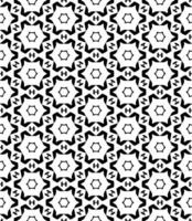 motif abstrait sans couture noir et blanc. arrière-plan et toile de fond. conception ornementale en niveaux de gris. vecteur