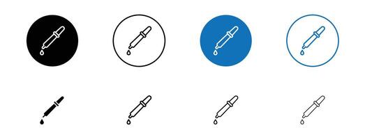 compte-gouttes pipette icône vecteur