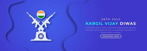 kargil vijay diwas papier Couper style vecteur conception illustration pour arrière-plan, affiche, bannière, publicité, salutation carte