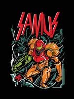 impression samus anime vecteur