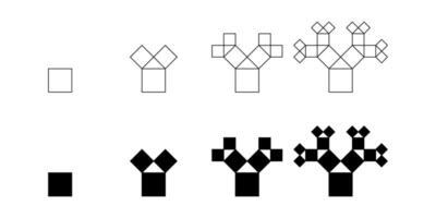 Pythagoras arbre icône isolé sur blanc Contexte vecteur