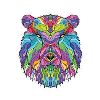 coloré forme ours visage la nature beauté vecteur