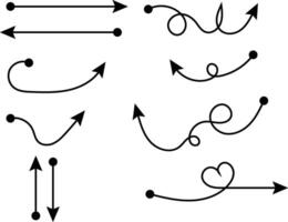 vecteur point et La Flèche terminé lignes ensemble.