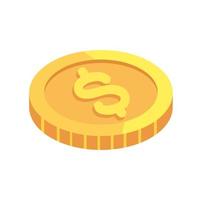 icône de dollar d'argent de pièce de monnaie vecteur