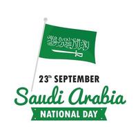 fête nationale arabie saoudite avec drapeau vecteur