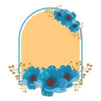 mariage Nom assiette avec coloré fleurs vecteur