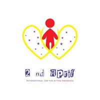 l'autisme des gamins se soucier, et charité vecteur logo emblème conception modèle.