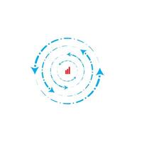 circulaire économie logo conception pour investissement et comptabilité les entreprises vecteur