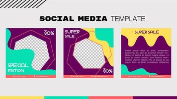 géométrique social médias modèle conception violet couleur. vecteur illustration. le concept de une Contexte bannière publicité.
