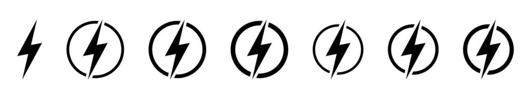 foudre, électrique Puissance vecteur icône. énergie et tonnerre électricité symbole. foudre boulon signe dans le cercle.