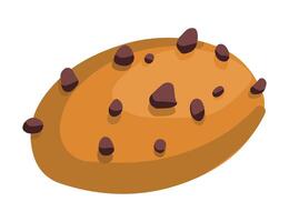 Chocolat puce biscuit, dessert. main tiré vecteur illustration dans plat style. Célibataire griffonnage de sucré aliments. dessin animé clipart isolé sur blanc Contexte.