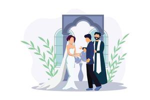 mariage couple plat illustration conception vecteur