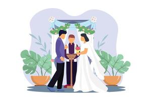 mariage couple plat illustration conception vecteur