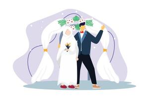 mariage couple plat illustration conception vecteur