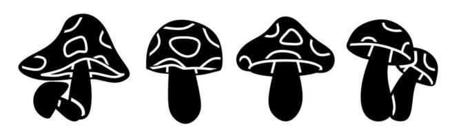 champignon icône collection. Stock vecteur illustration.