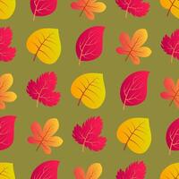 l'automne sans couture Contexte avec coloré feuilles. conception pour tomber saison affiches, emballage papiers et vacances décorations. vecteur illustration