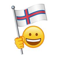 emoji avec Féroé îles drapeau grand Taille de Jaune emoji sourire vecteur
