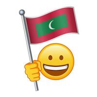 emoji avec Maldives drapeau grand Taille de Jaune emoji sourire vecteur