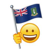 emoji avec Britanique vierge îles drapeau grand Taille de Jaune emoji sourire vecteur