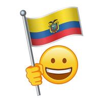 emoji avec équateur drapeau grand Taille de Jaune emoji sourire vecteur