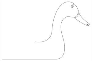 continu Célibataire ligne art dessin de animal de compagnie animal canard concept contour vecteur illustration