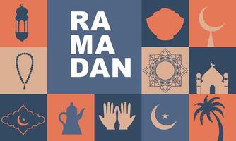 Ramadan Karim. islamique salutation carte modèle avec Ramadan pour fond d'écran conception vecteur