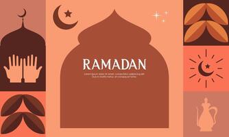 Ramadan Karim. islamique salutation carte modèle avec Ramadan pour fond d'écran conception vecteur