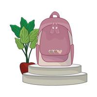 illustration de sac à dos et vase vecteur