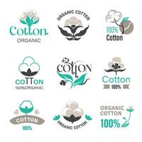 biologique coton, textile et en tissu Matériel logo vecteur