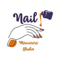 manucure studio, atelier pour votre parfait ongles vecteur