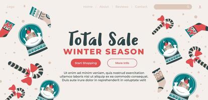 total hiver saison vente, achats pour Noël vecteur
