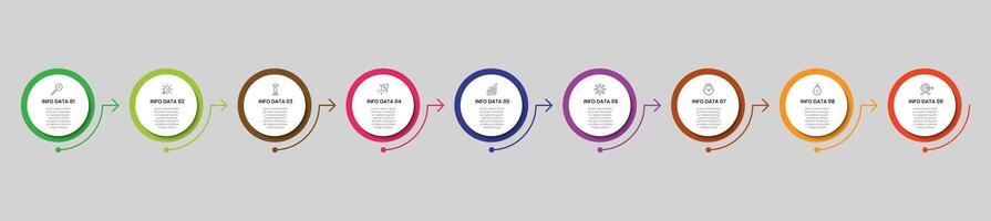 vecteur infographie conception affaires modèle avec Icônes et 9 les options ou pas. carré conception ou diagramme