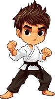 martial les arts karaté junior garçon logo mascotte vecteur conception