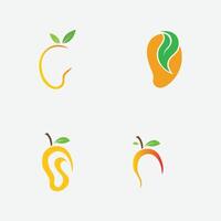 collection de mangue fruit logos et symboles parfait pour affaires, frais fruit magasin image de marque, etc. isolé sur gris Contexte vecteur