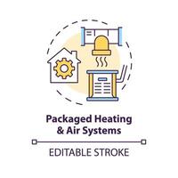 emballé chauffage et air systèmes multi Couleur concept icône. compact HVAC solution. climat contrôle. rond forme ligne illustration. abstrait idée. graphique conception. facile à utilisation dans promotionnel Matériel vecteur