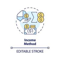 le revenu méthode multi Couleur concept icône. la finance métrique indicateur. les salaires et les salaires. affaires croissance. rond forme ligne illustration. abstrait idée. graphique conception. facile à utilisation dans brochure, brochure vecteur