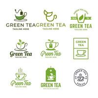 ensemble de Frais thé logo vecteur illustration