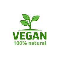 concept vert végétalien régime logo avec feuille icône. vecteur illustration isolé sur blanc Contexte