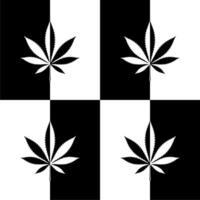 cannabis feuille forme composition dans contraste couleur, noir blanc, pouvez utilisation pour fond d'écran, couverture, salutation carte, décoration orné, ornement, arrière-plan, emballage, tissu, textile, mode. vecteur