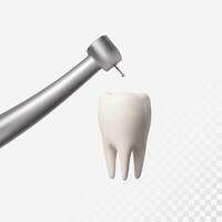 blanc dent implant implant couper, en bonne santé dent ou dentaire chirurgie. vecteur