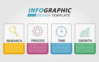 chronologie infographie modèle. 4 étape chronologie voyage, calendrier plat Facile infographie conception modèle. présentation graphique. affaires concept avec 4 choix, vecteur illustration.