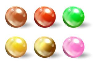 sphères réalistes, boules 3d ou perles. vecteur. vecteur