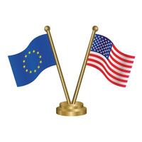 L'Europe  et uni États table drapeaux. vecteur illustration