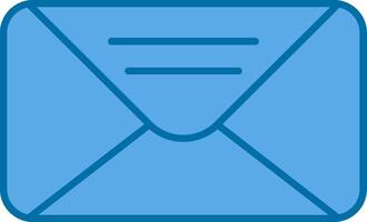 courrier rempli bleu icône vecteur